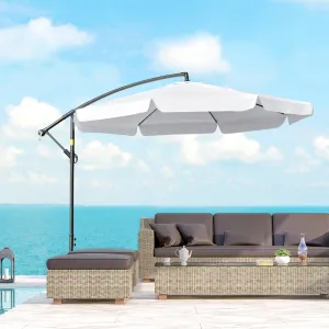 11 Ft. Offset Hanging Patio Umbrella - White