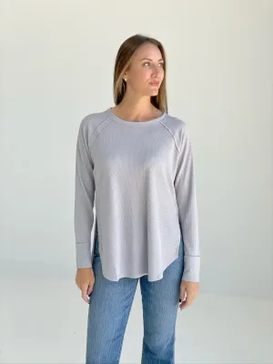 Baby Waffle Top - Lt Grey