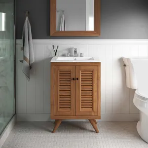 Birdie 24" Teak Wood Bathroom Vanity Cabinet (Sink Basin Not Included) by Modway